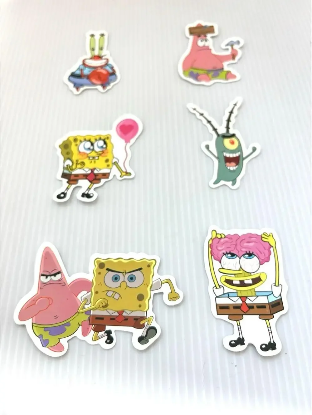SpongeBob SquarePants 6pc Vinyl Stickers Lot Cartoon Water Bottle Laptop Decals